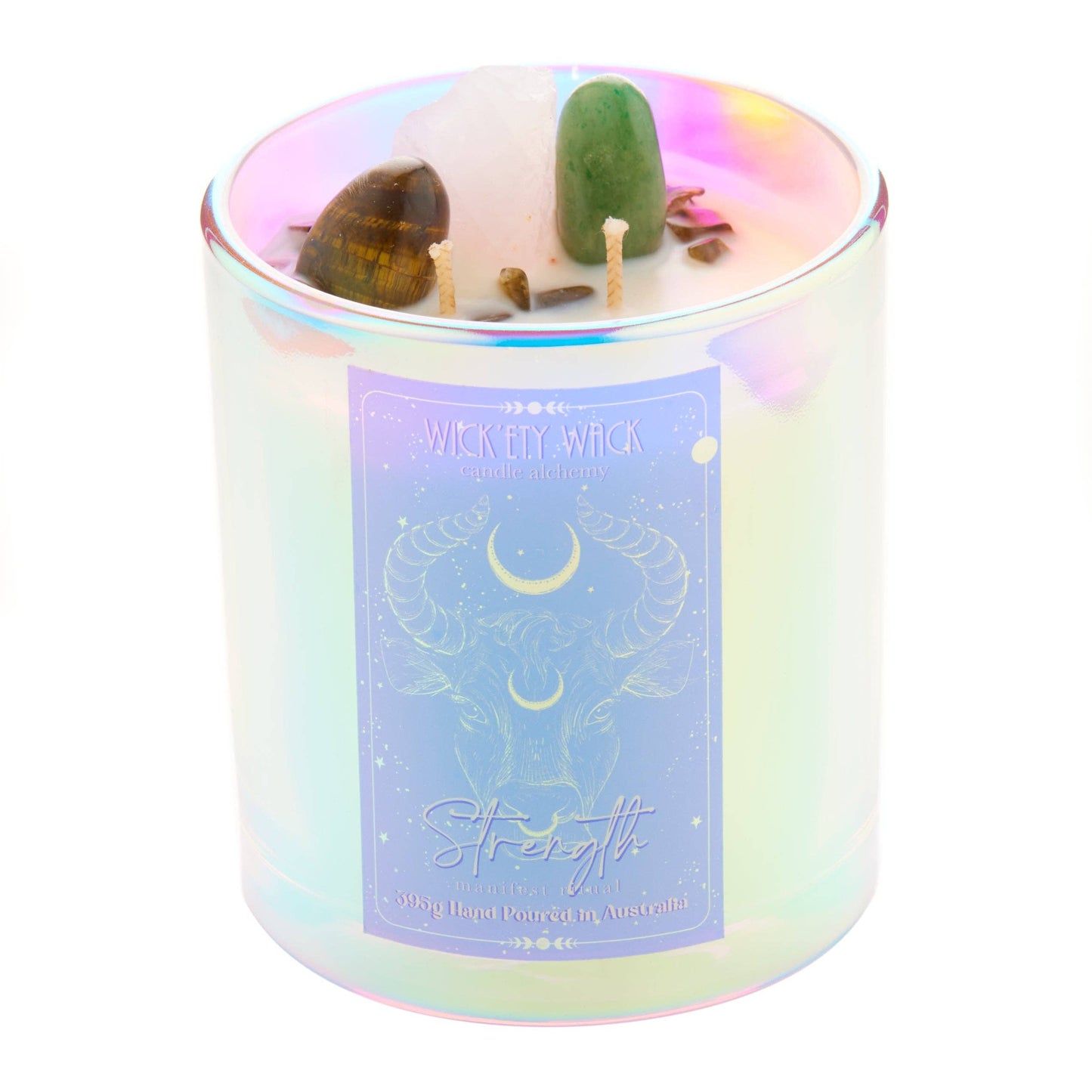 Wick’ety Wack - Manifestation Crystal Candle Collection: Worthy - Pink Sugar