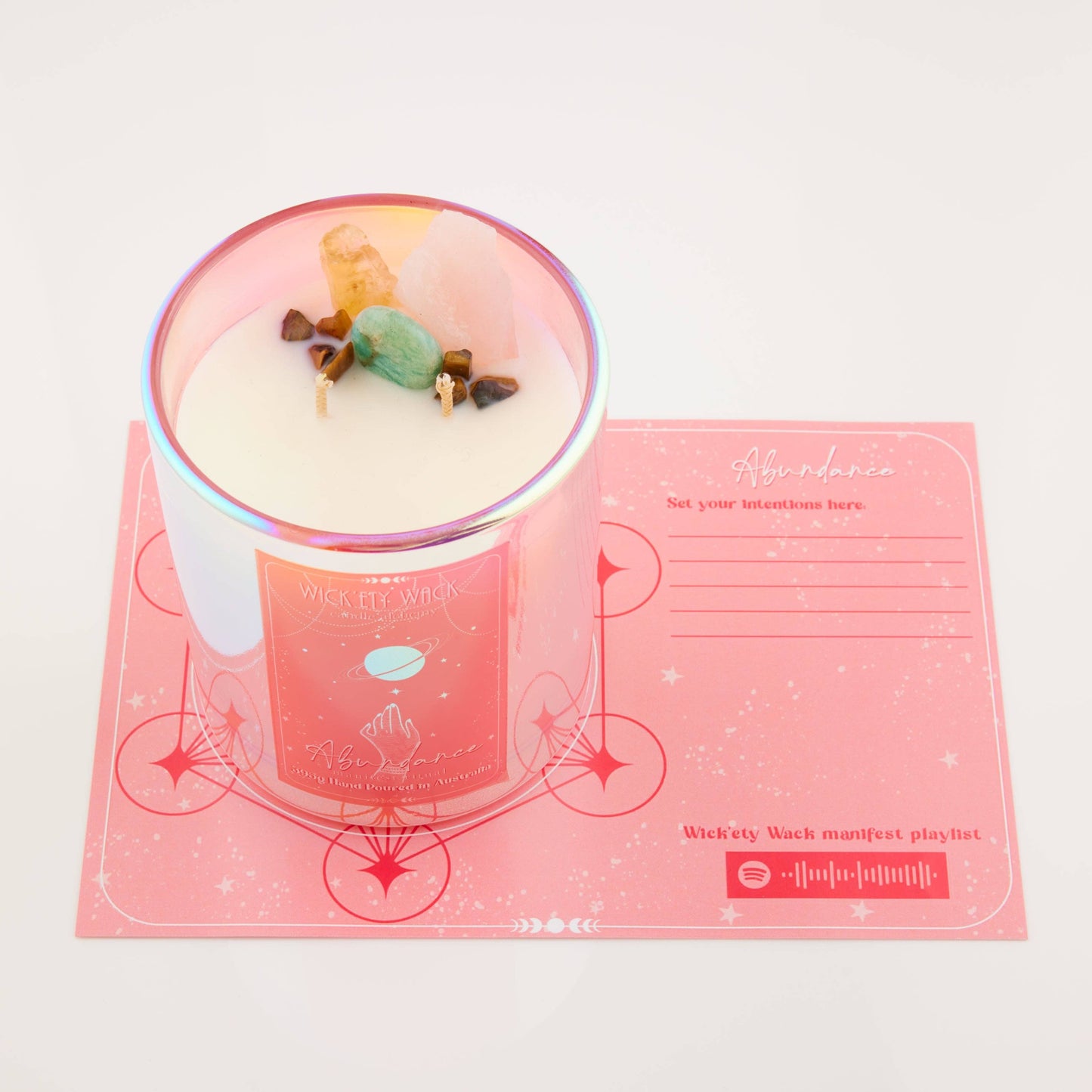 Wick’ety Wack - Manifestation Crystal Candle Collection: Worthy - Pink Sugar