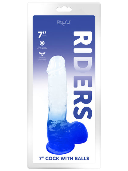 Riders - 7" Cock with Balls Blue