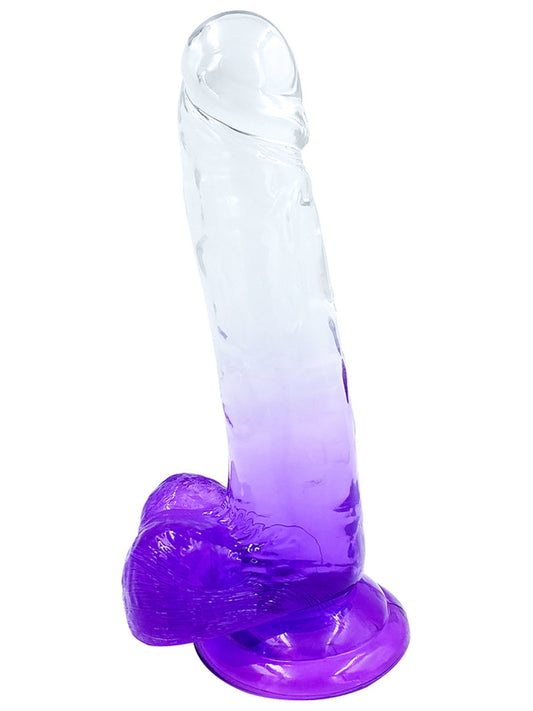 Riders - 8" Cock with Balls Purple