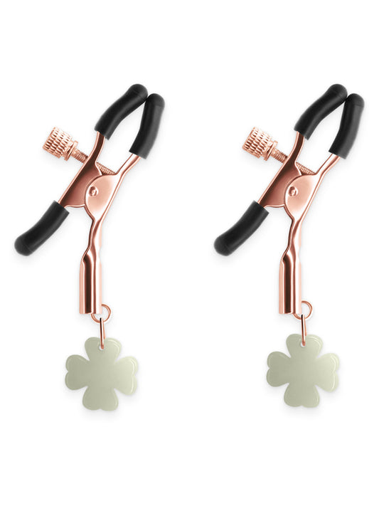 Bound - Nipple Clamps - Glowing Clover - Rose Gold