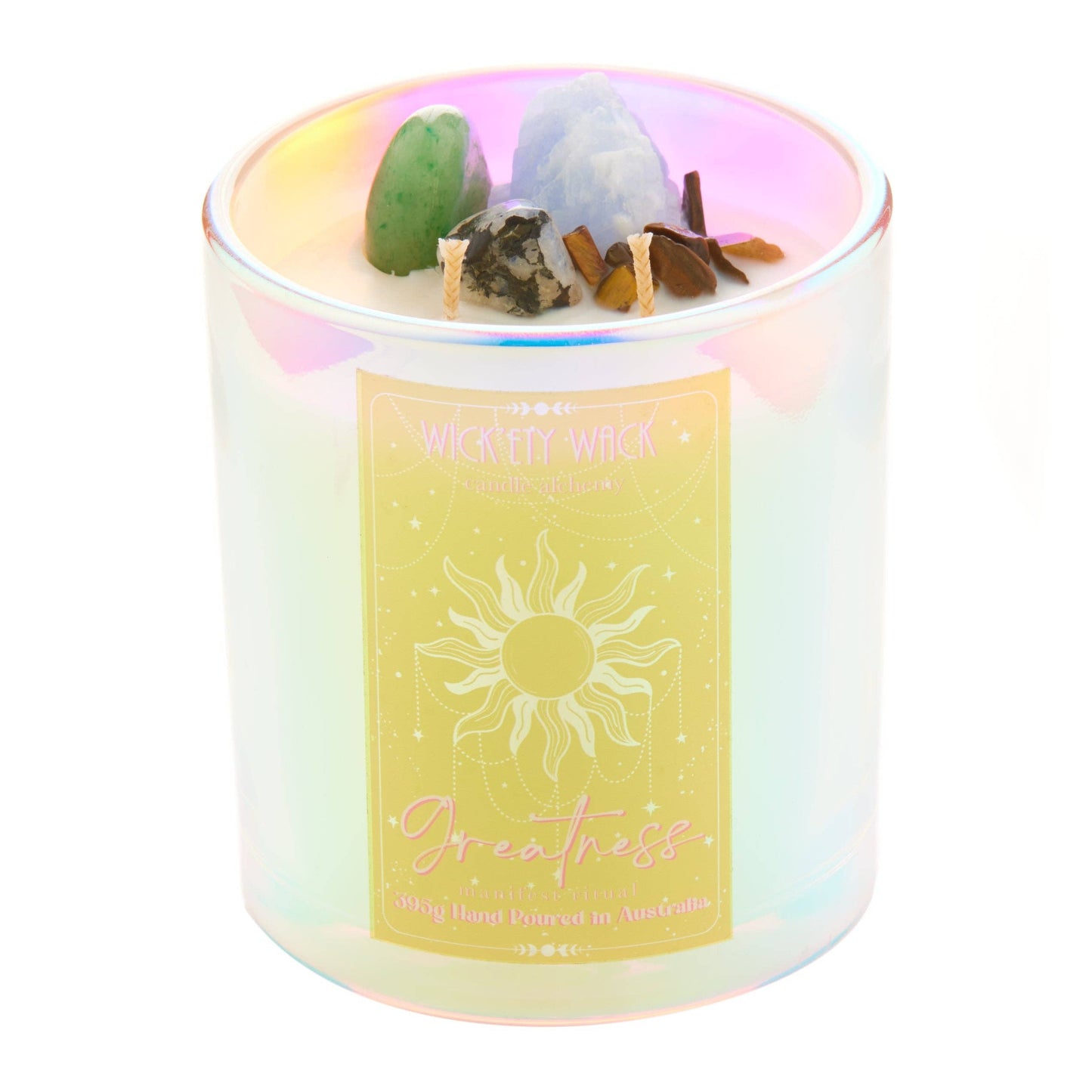 Wick’ety Wack - Manifestation Crystal Candle Collection: Worthy - Pink Sugar