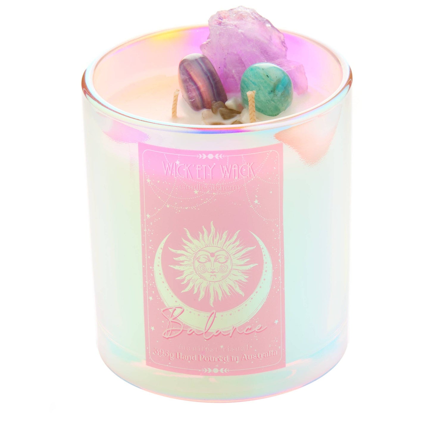 Wick’ety Wack - Manifestation Crystal Candle Collection: Worthy - Pink Sugar