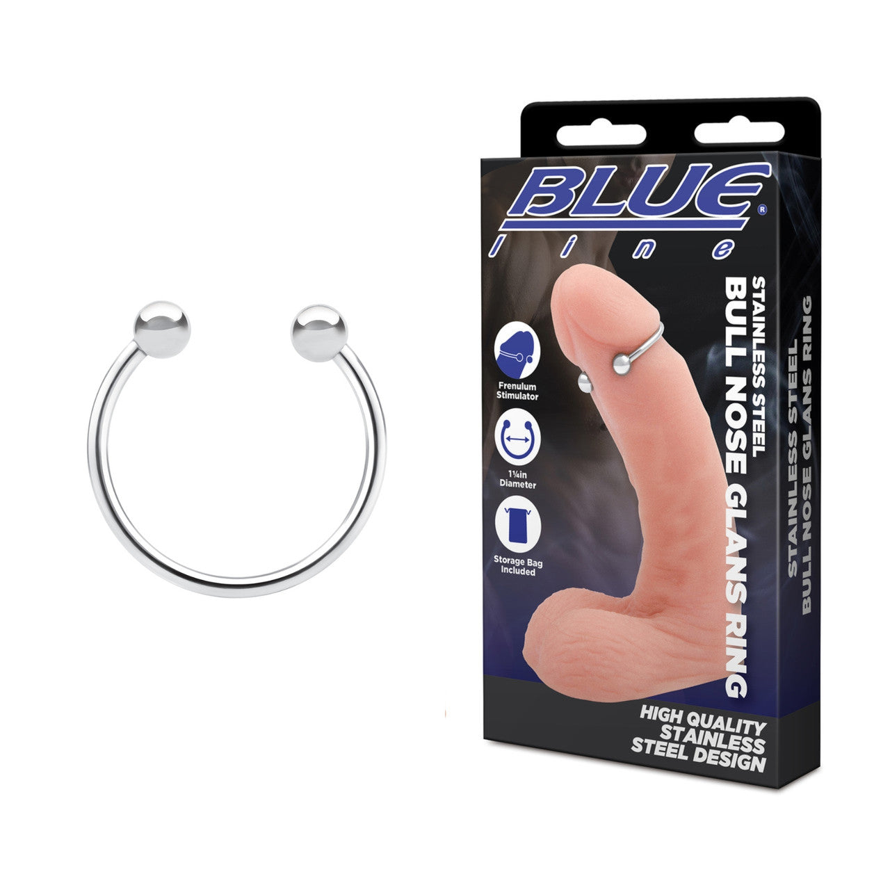 Blue Line - Stainless Steel Bull Nose Glans Ring