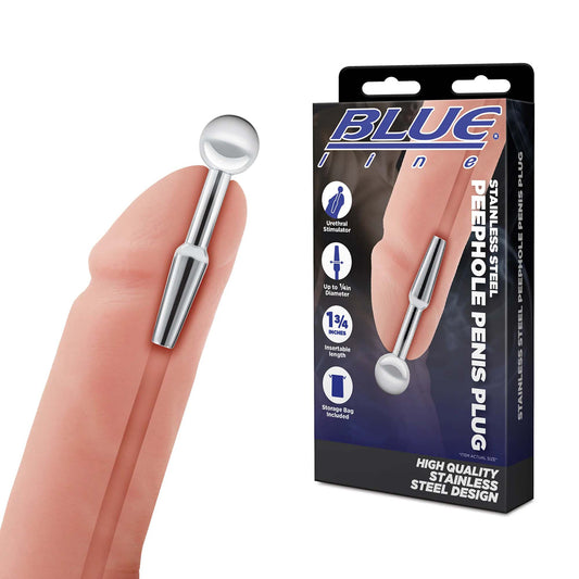 Blue Line - Stainless Steel Urethral Sound - Peephole Plug