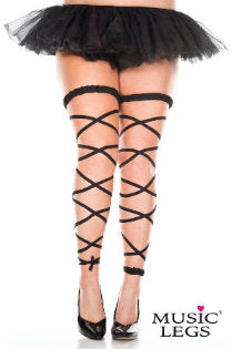 Music Legs - Elastic Leg Wrap - Plus Size - Black