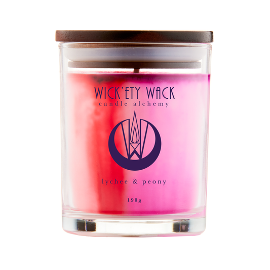 Wick’ety Wack - Lychee & Peony Candle: 395g Twin Wicks