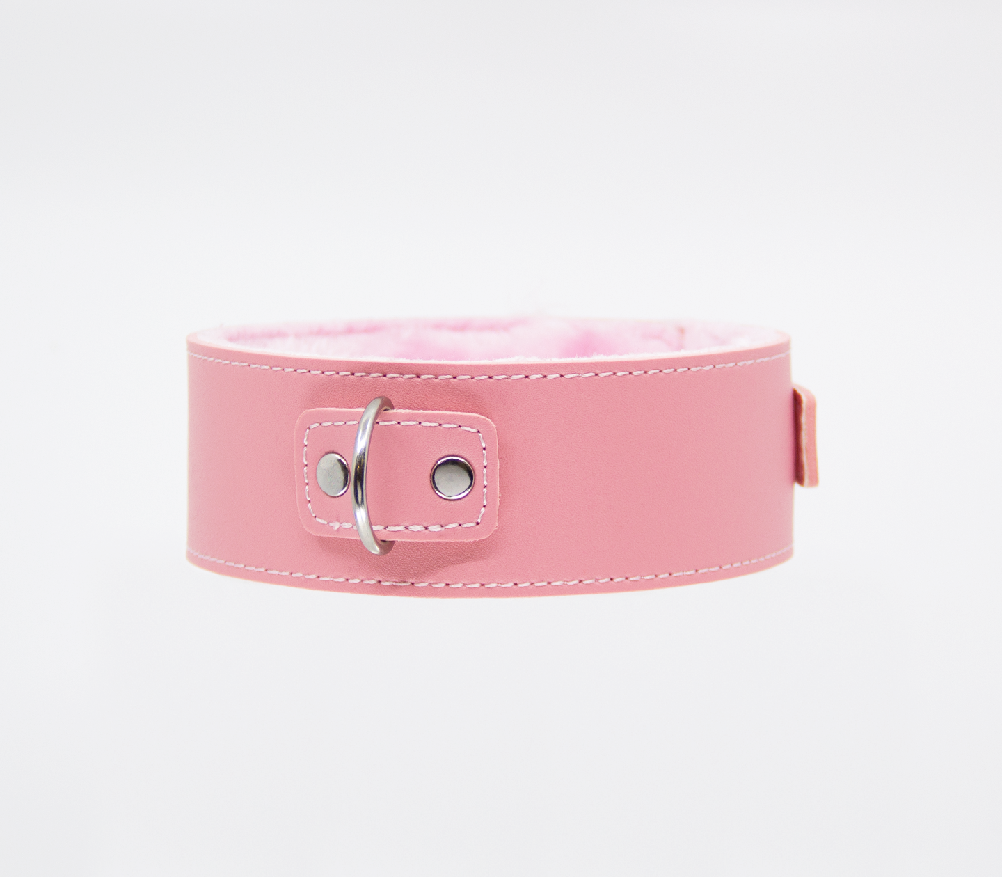 Love in Leather - Faux Leather Collar & Lead with Fur Lining - Pink