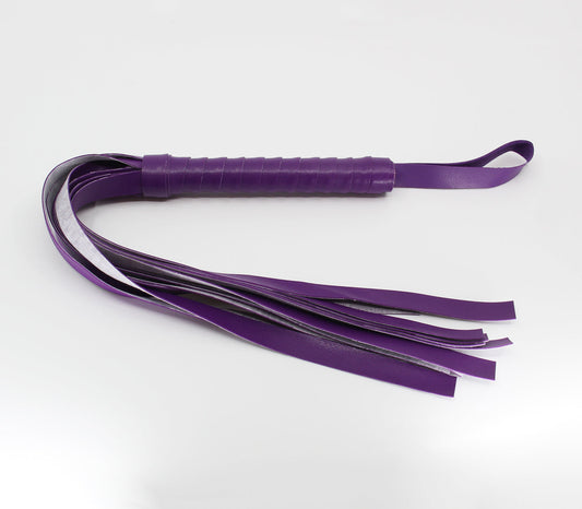 PU Leather Whip with Wrist Strap - Purple