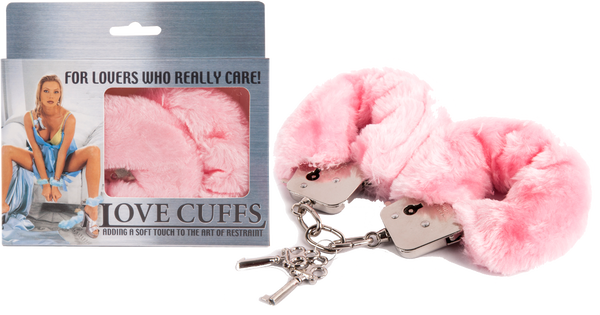 Love Cuffs - Metals Cuffs With Faux Fur Covers - Pink