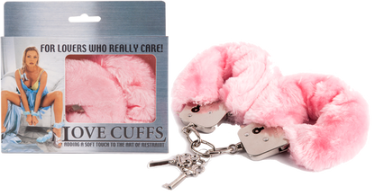 Love Cuffs - Metals Cuffs With Faux Fur Covers - Pink