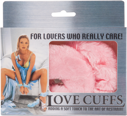 Love Cuffs - Metals Cuffs With Faux Fur Covers - Pink