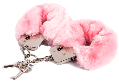 Love Cuffs - Metals Cuffs With Faux Fur Covers - Pink