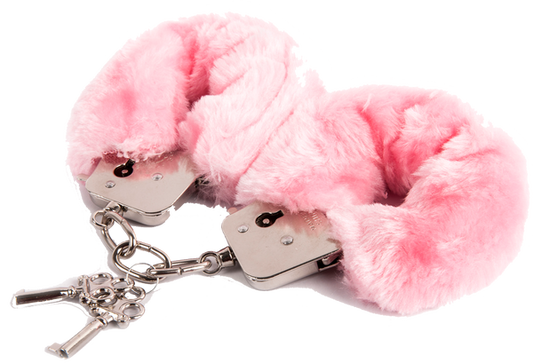 Love Cuffs - Metals Cuffs With Faux Fur Covers - Pink