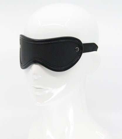 Love in Leather - Leather Blindfold With Coloured Hardware - Pewter