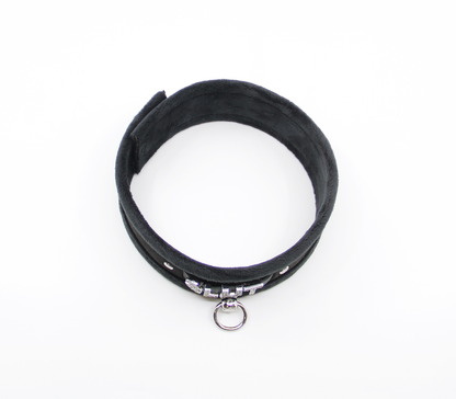 Love in Leather - Diamanté Embellished Soft Collar - 'Slut' - Black