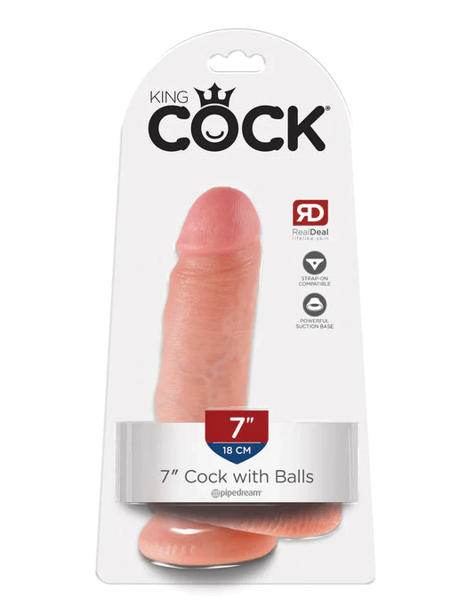 King Cock - 7" Cock with Balls - Flesh