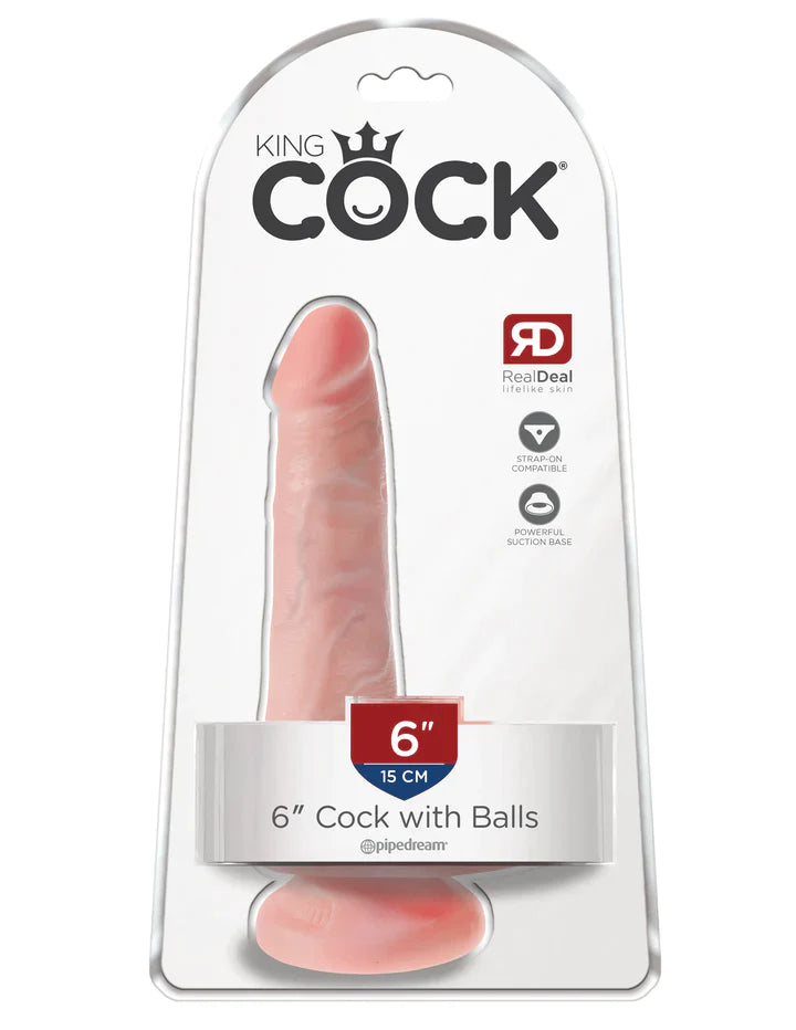 King Cock - 6" Cock with Balls - Flesh