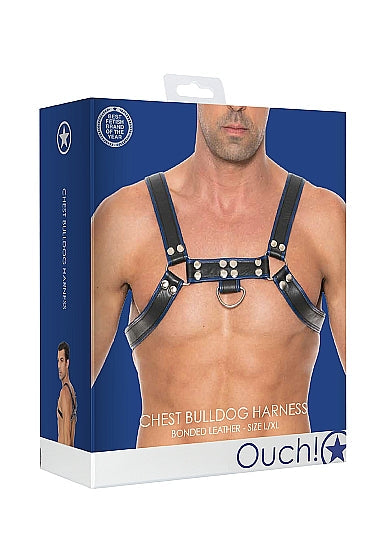 Ouch! - Bulldog Bonded Leather Chest Harness L/XL