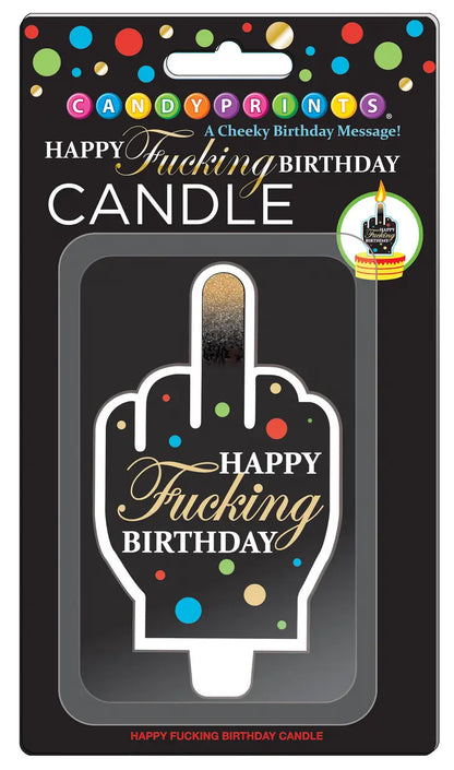 Happy Fucking Birthday FU Finger Candle