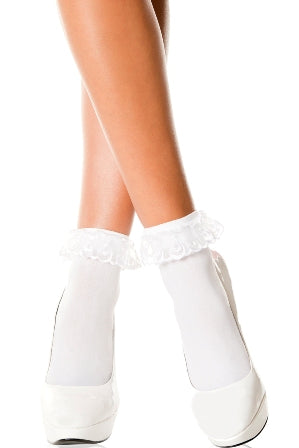 Music Legs - Opaque Anklet with Ruffled Lace