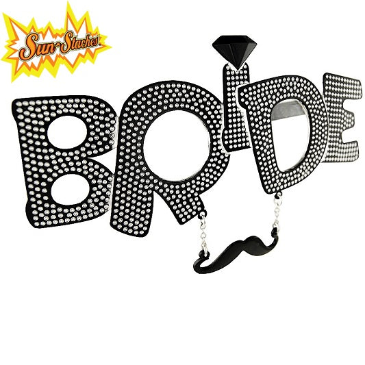 Sun-Staches Bride Glasses with Mustache