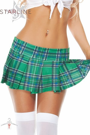 Pleated Plaid Skirt