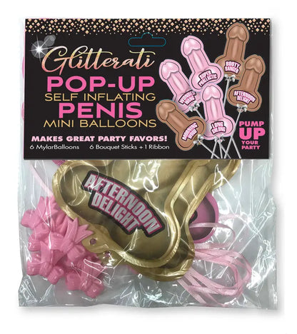 Glitterati Pop-Up Self Inflating Penis Mini-Balloons