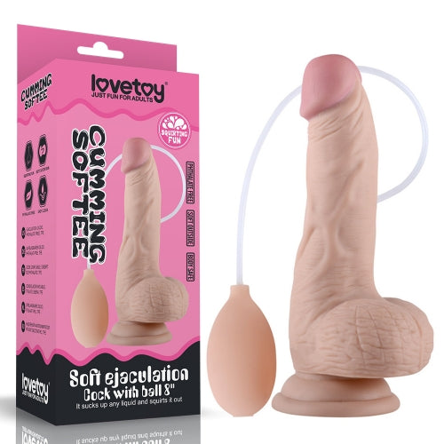 Cumming Softee - 8" Soft Ejaculation Cock w/Balls