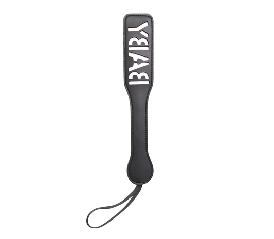 Vegan Leather Paddle 'Baby' Imprint - White & Black