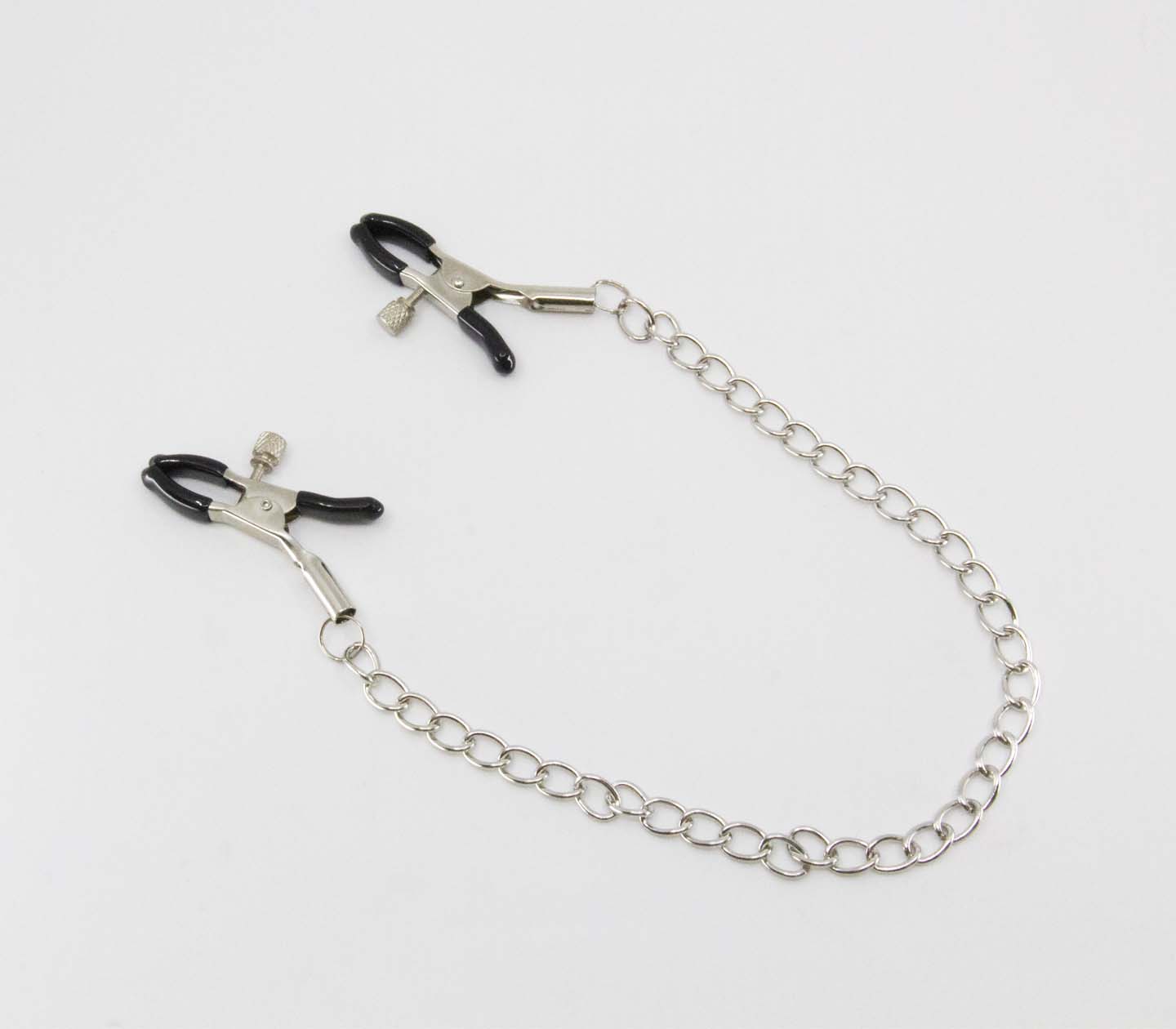 Love in Leather - Nipple Clamps with Connected Chain