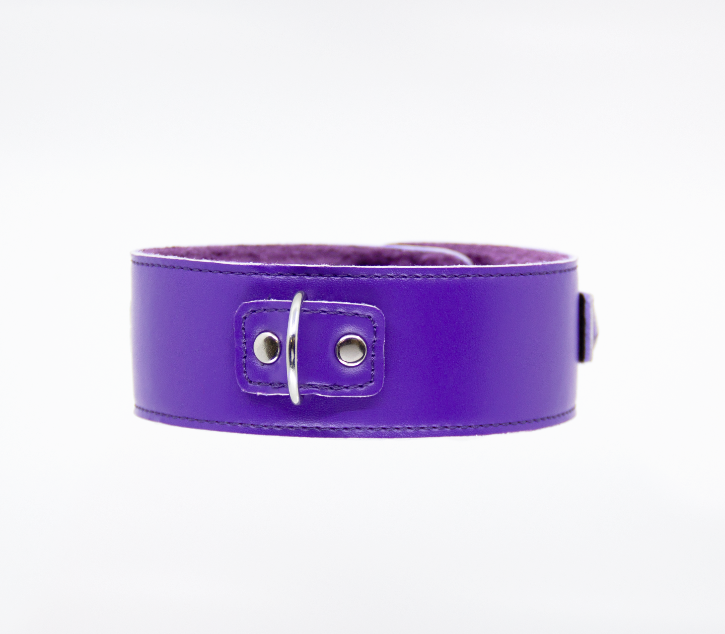 Love in Leather - Faux Leather Collar & Lead with Fur Lining - Purple