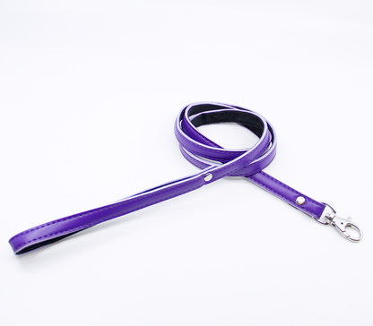 Love in Leather - Faux Leather Collar & Lead with Fur Lining - Purple