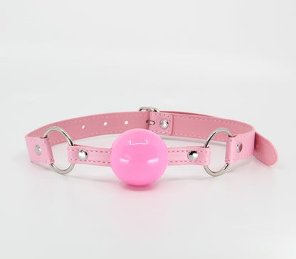 Berlin Baby - Solid Rubber Gag with Faux Leather Straps - Pink