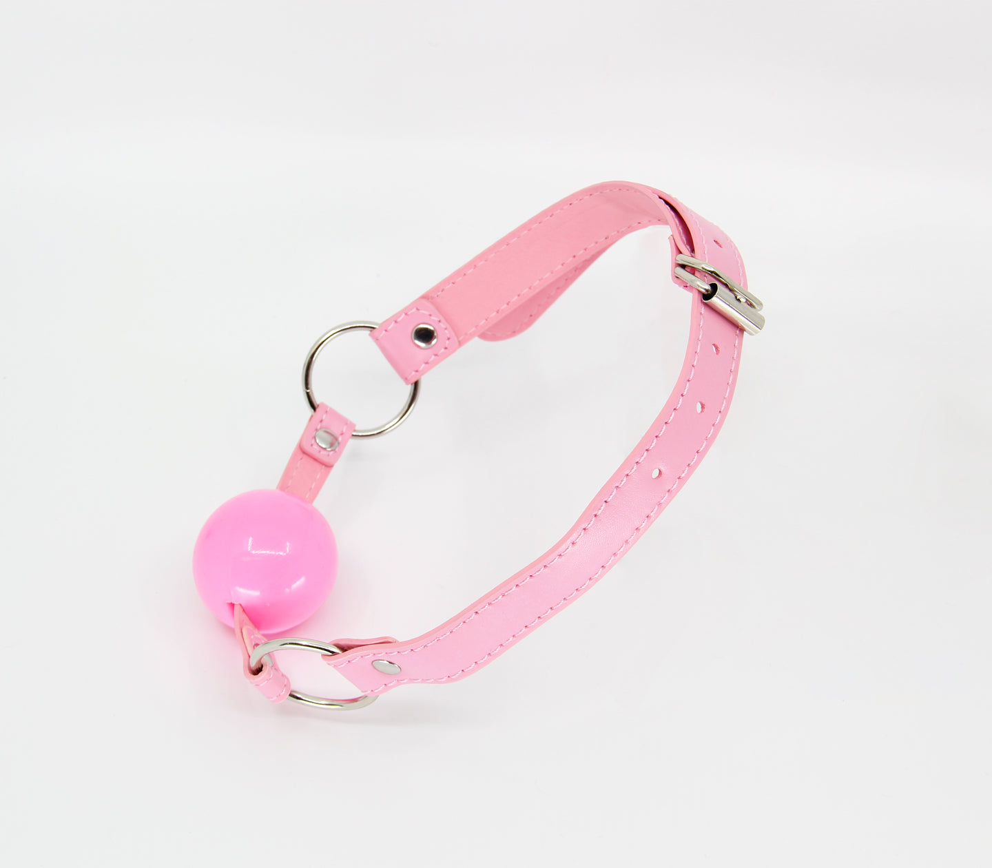 Berlin Baby - Solid Rubber Gag with Faux Leather Straps - Pink