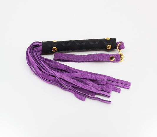 Mini Faux Suede Whip with Detachable Wrist Strap - Purple