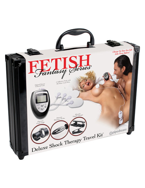 Fetish Fantasy Series - Deluxe Shock Therapy Travel Kit - Black/Silver/White