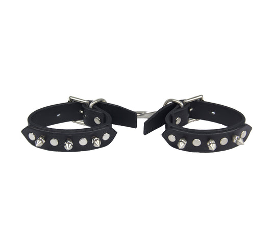 Short Spiked Leather Cuffs