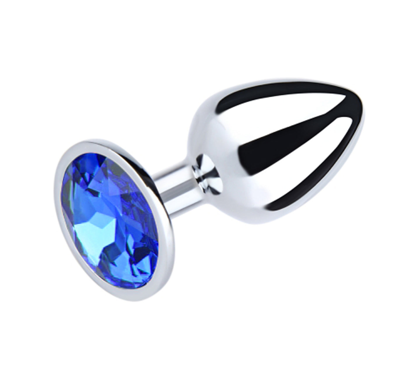 Love in Leather - Silver Chrome Metal Butt Plug With Round Gem – divasdenau