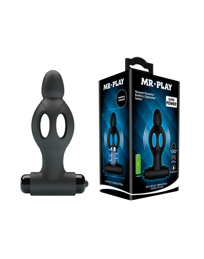 Mr.Play - Silicone Vibrating Anal Plug 3.5"