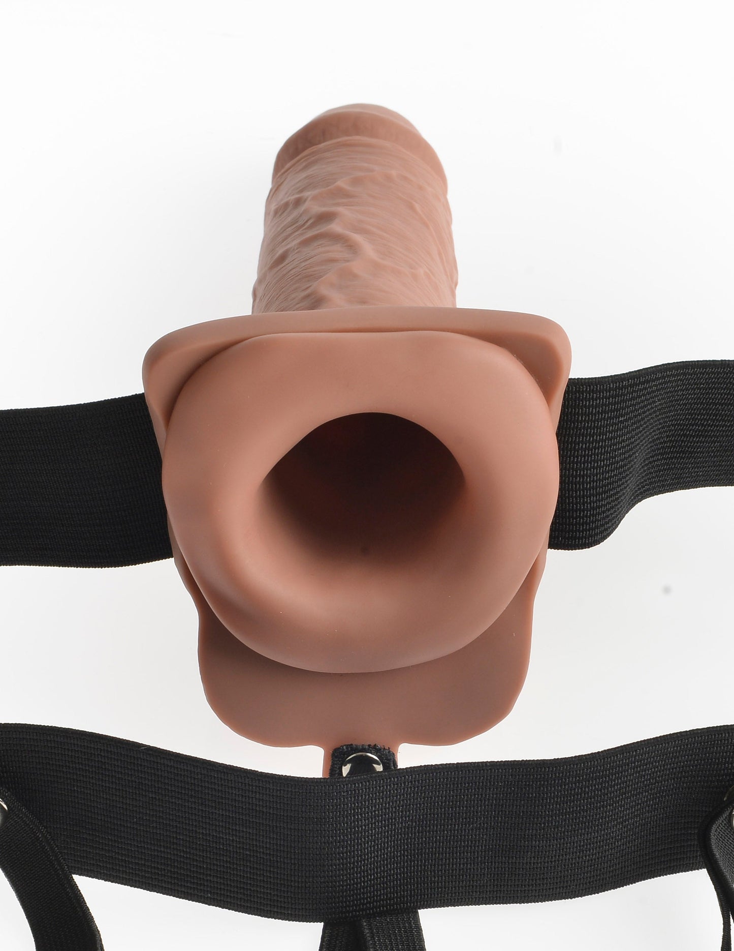 Fetish Fantasy Series - Vibrating Hollow Strap-On with Remote - 7" - Tan