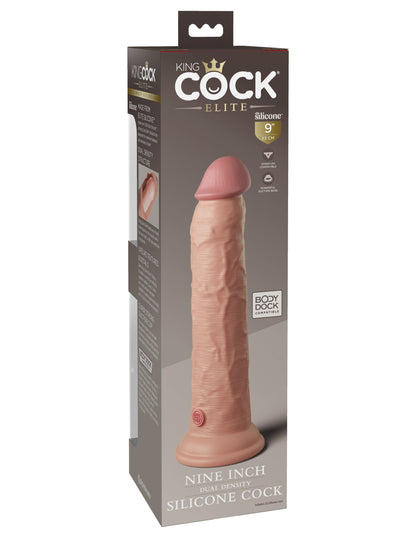 King Cock Elite - Dual Density Silicone Cock - 9" - Light